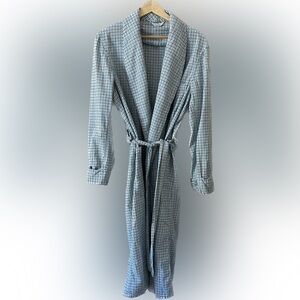 Vintage Pilgrim Bath Robe Plaid Belted Cotton Men’s Approx Size M With pockets